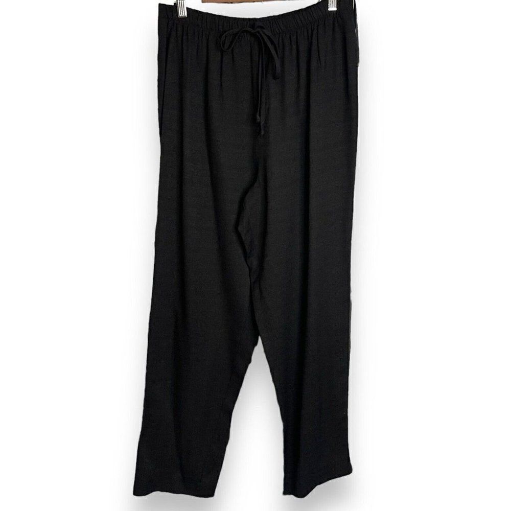 Halmode Pull On Pants Women's 14 Black Casual Dark Academia VTG Straight Leg